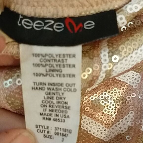 Y2K Vintage Teeze Me Formal Dress – Size 3 – Beaded Goddess Babydoll Style - Picture 5 of 6